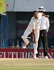 Anil Kumble bowling