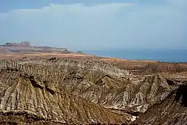 Dry mountains with adjoining Kund Malir Beach