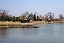 View of Kwik from Lake Białoławki