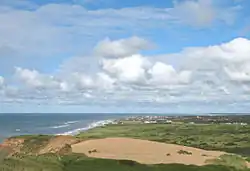 Lønstrup seen from the dunes at Rubjerg Knude lighthouse