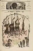 L'Eclipse, 25 Oct. 1868, notes the debut of the satirical journal Le Diable à Quatre with caricatures of its four editors (including Mephistopheles)—and illustrator Émile Benassit.