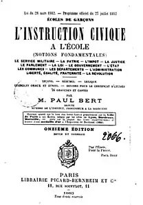 L'instruction civique à l'école, by Paul Bert.