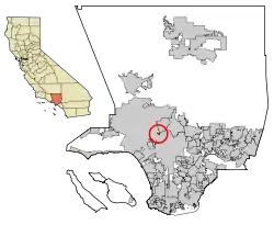 Location within Los Angeles County