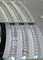 LED-embedded film for semitransparent glass application