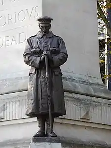 statue wearing infantry uniform