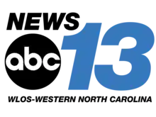 The word NEWS in an italic thick sans serif in the upper left corner, above the ABC network logo, which is next to a blue 13 in the same type. The words "Western North Carolina" are below.