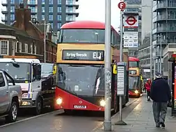 EL1 London Routemaster at a bus stop in Ilford