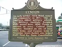 Lyndon historical marker