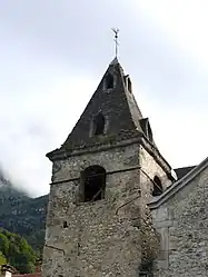 The bell tower of the church of La Rivière