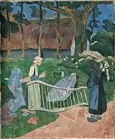 Sérusier, 1889, The flowered barrier, Le Pouldu in Pont-Aven, oil on cardboard