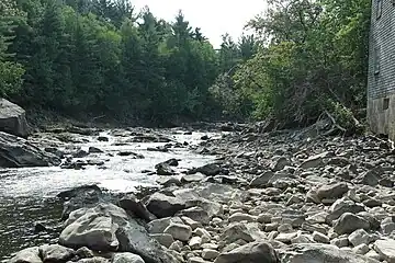 Rapids of the Beaurivage river behind the Gosselin mill in Saint-Étienne-de-Lauzon (Lévis)