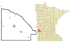 Location of Madisonwithin Lac qui Parle County and state of Minnesota