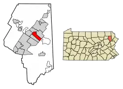 Location of Olyphant in Lackawanna County, Pennsylvania