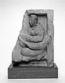 5th century A.D. sculpture from the Gupta Empire, India, showing a lady playing an arched harp.