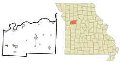 Location of Bates City, Missouri