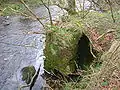 A view of the abutment of the old carriageway bridge over the Annick Water near the Annick Road bridge at Stewarton.