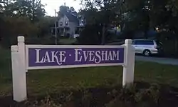 Lake Evesham neighborhood welcome sign