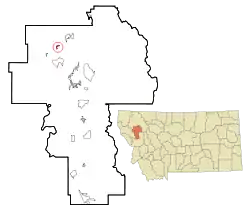 Location of Dayton, Montana