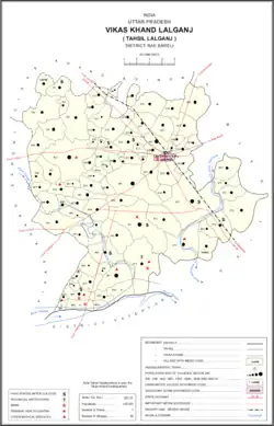 Map showing Champatpur (#807) in Lalganj CD block