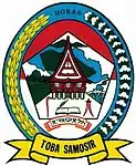 Former emblem of Toba Samosir Regency. The regency was renamed into Toba Regency as of 2020 which affects the use of the former Emblem.