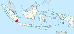 Location of Lampung in Indonesia