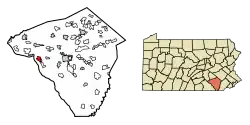 Location of Columbia in Lancaster County, Pennsylvania