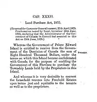 Title and preamble to the Land Purchase Act, 1875