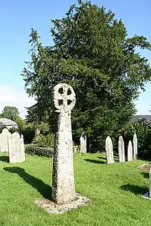 Cross in the churchyard about 3m south of south porch of Church of St Sidwell and St Gulval