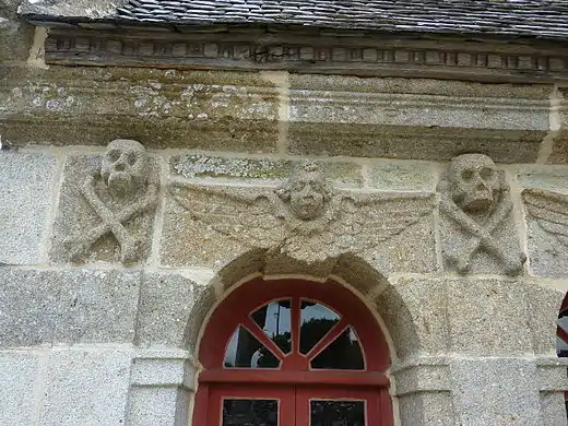 Ankou and winged angels decorate the ossuary