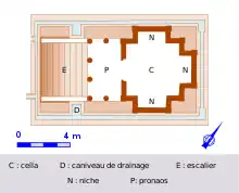 Color plan of an ancient monument.