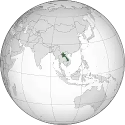 Location of Kingdom of Laos