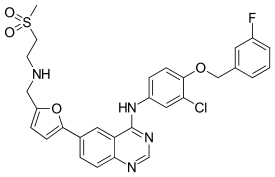 Lapatinib for treatment of advanced-stage or metastatic breast cancer.