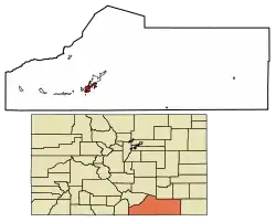 Location of the City of Trinidad in Las Animas County, Colorado.