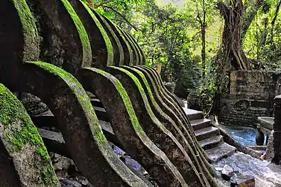 The Pools are surrounded by forms with paths to further down the valley. 2011