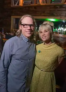 Late Night Alumni at Nextdoor in Honolulu, Hawaii on October 10, 2014.  (l-r: John Hancock, Becky Jean Williams)