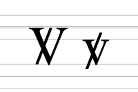 Latin letter V with stroke and diagonal stroke