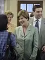 Laura Bush appears to campaign on behalf of her husband in 2000