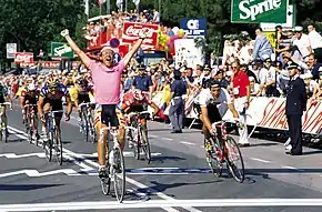 Overall winner Laurent Fignon taking victory on stage 20