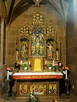 Interior of Gnadenkapelle, with statue of Mary