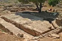 Remains of a washing table at the mines