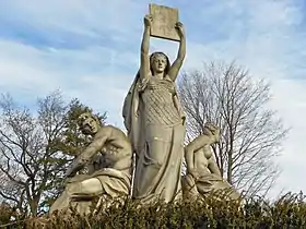 Law, Prosperity and Power by Daniel Chester French near the Mann Center