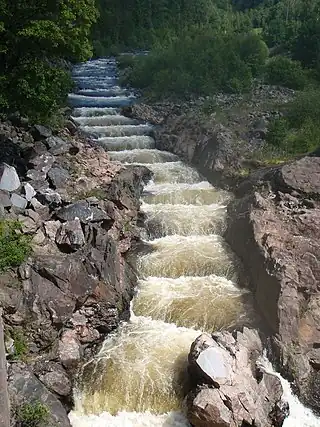 Fish ladder for Salmon near the power station in Gullspång.