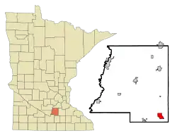 Location of Waterville, Minnesota