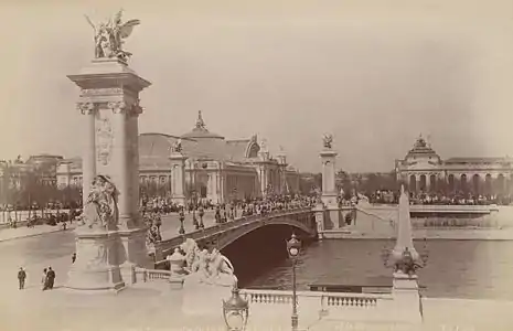 The Pont Alexandre III with the Grand Palais (left) and the Petit Palais (right) in the background