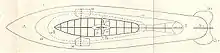 Plan view drawing of an airship (from below) 1906–1907