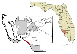 Location in Lee County and the state of Florida