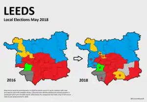 2018 results map, with new ward boundaries