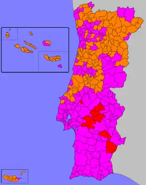 Most voted political force by municipality.