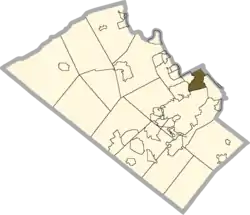 Location of Hanover Township in Lehigh County, Pennsylvania