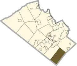 Location of Lower Milford Township in Lehigh County, Pennsylvania